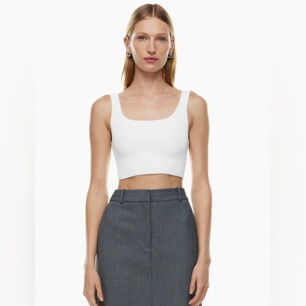 Aritzia Babaton Sculpt Knit Squareneck Cropped Tank